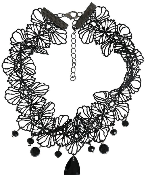 Halloween Ketting Zwart Choker Steen