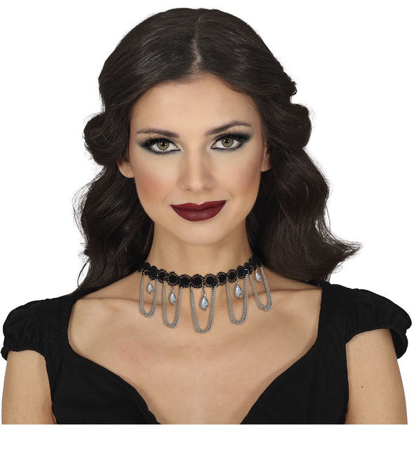 Halloween Ketting Zilver Choker