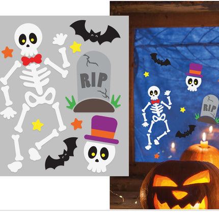 Halloween Raamsticker Skelet 25cm