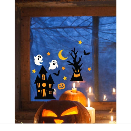 Halloween Raamsticker Zwart Oranje 25cm