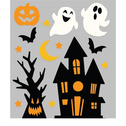 Halloween Raamsticker Zwart Oranje 25cm