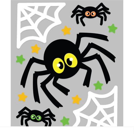 Halloween Raamsticker Spinnen En Spinnenweb 25cm