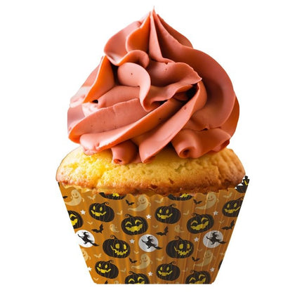 Halloween Cupcake Vormpjes Oranje Papier 5cm 50st