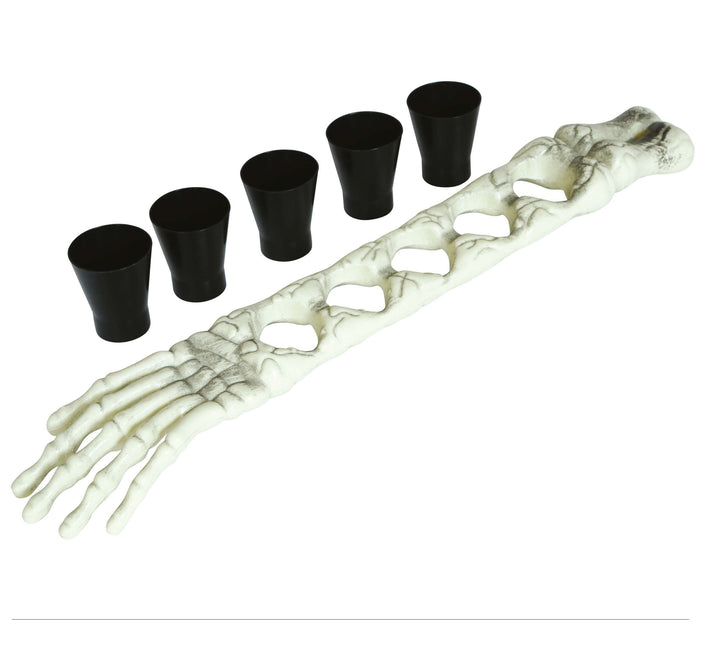 Halloween Shotglaasjes Skeletarm 50cm 5 delig