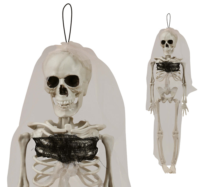 Skeleton bride hanging decoration 43 cm