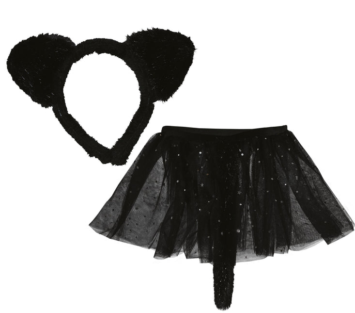 Black kitten tutu set, children