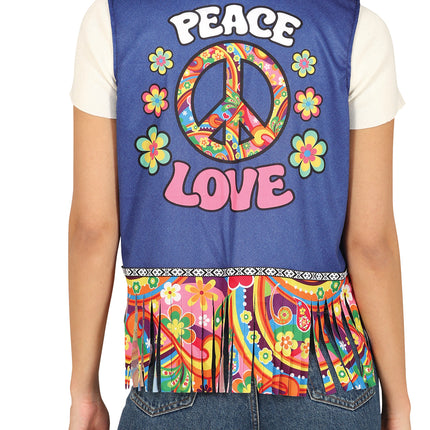 Peace & love hippie vest, adults