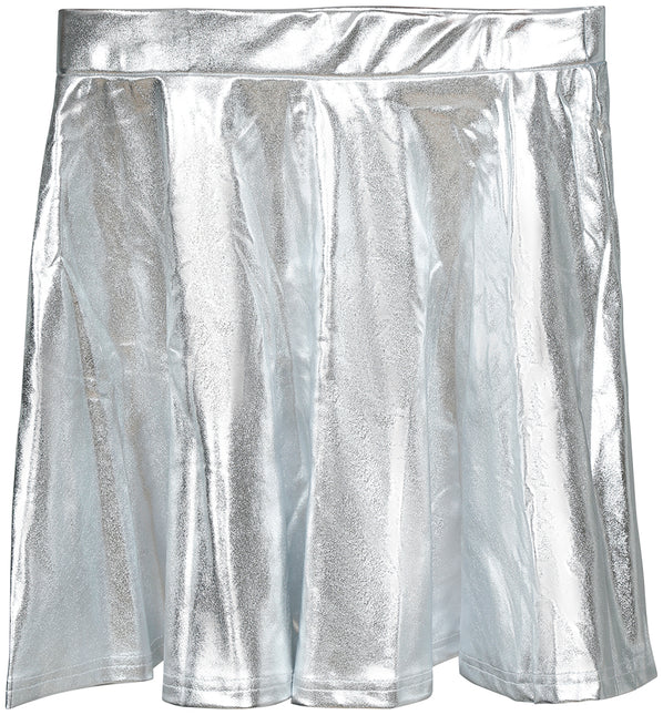 Metallic silver skirt, women