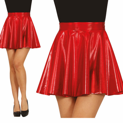 Metallic red skirt, women