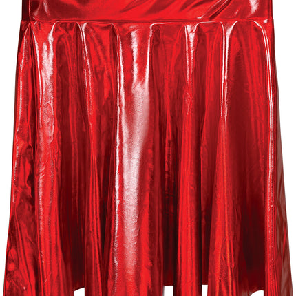 Metallic red skirt, women