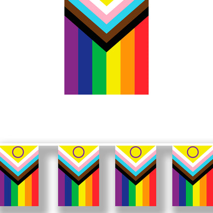 Inclusive rainbow flag garland, 30x20 cm, 2.5m.