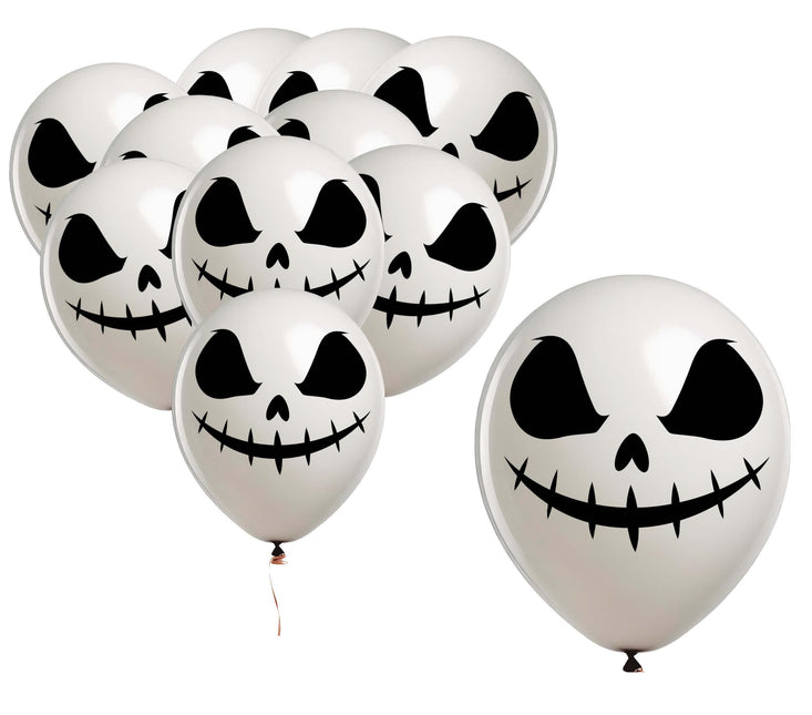 Halloween Ballonnen Wit Geest 30cm 10st