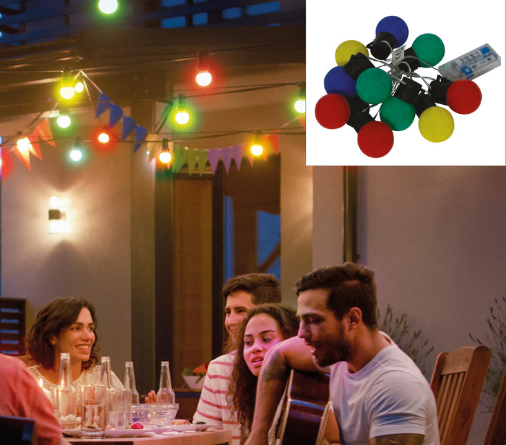 10 led multicolor battery garland 150 cm