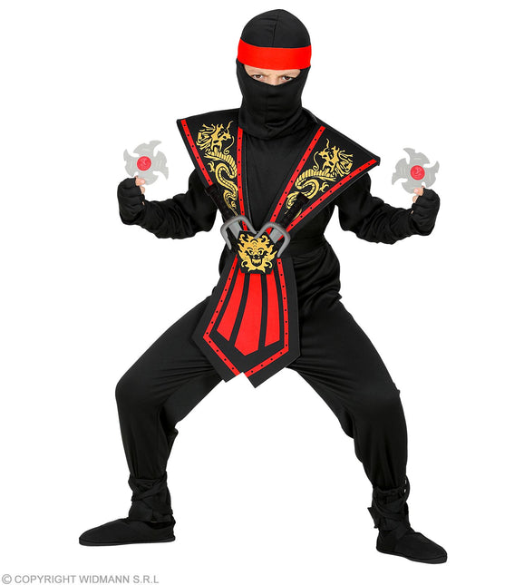 Kombat Ninja Rood Met Wapens Kostuum Kind