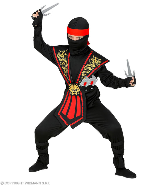 Kombat Ninja Rood Met Wapens Kostuum Kind