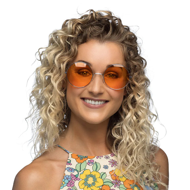 Hippie 60S Bril Oranje Xl