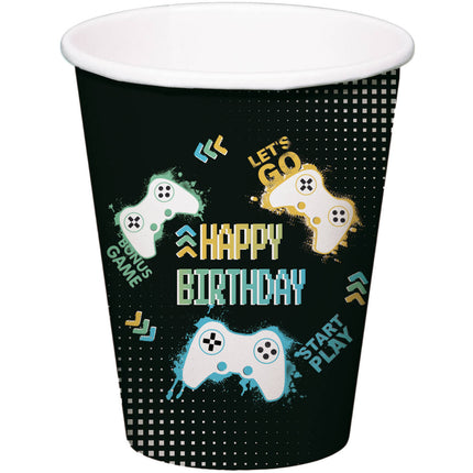 Bekers Happy Birthday Gaming Party 250ml 8st