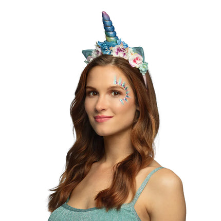 Unicorn Haarband Gekleurd Met Bloemen