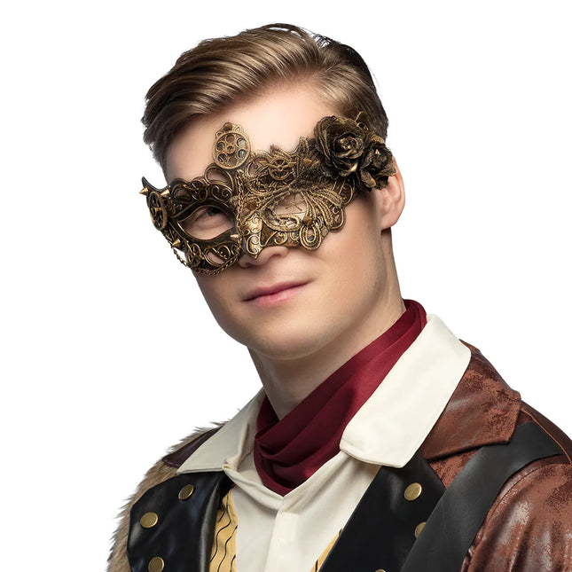 Steampunk Oogmasker Goud