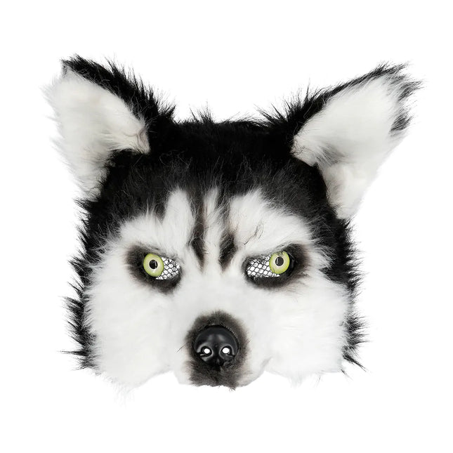 Zwart Witte Masker Husky Pluche