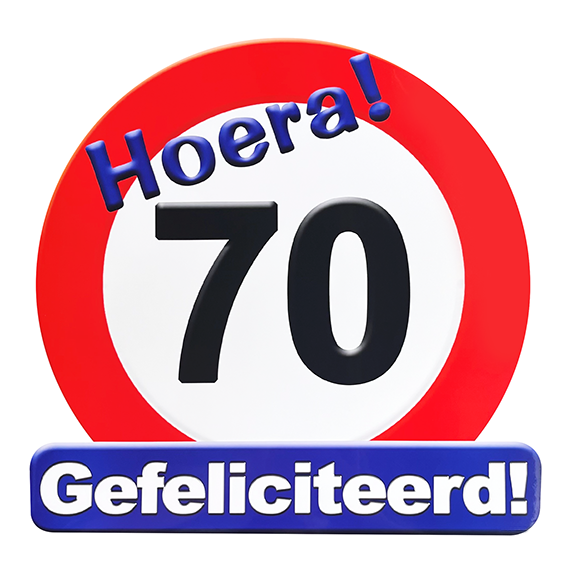 Deurbord 70 Jaar Verkeersbord 50cm