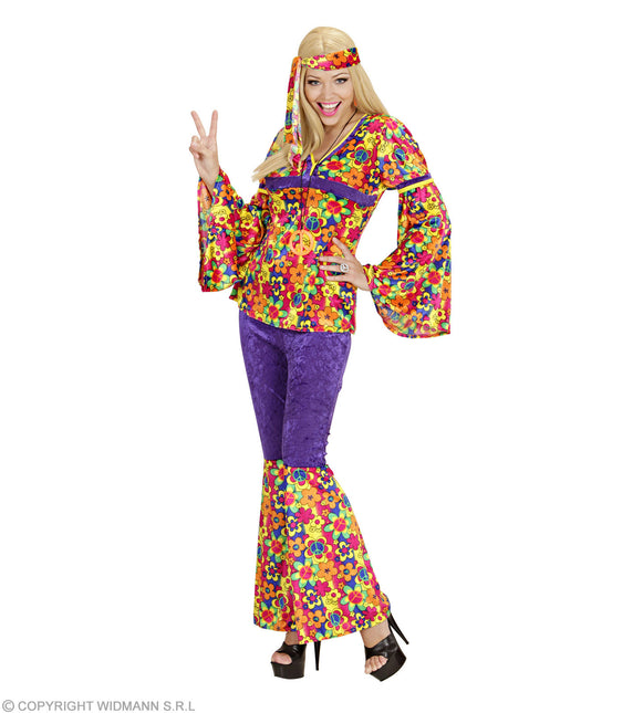 Hippie Dame Fluweel Kostuum