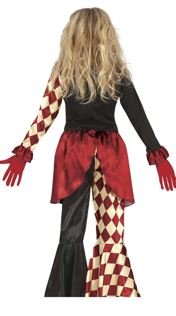 Horror Clown Halloween Kostuum Meisje Rood