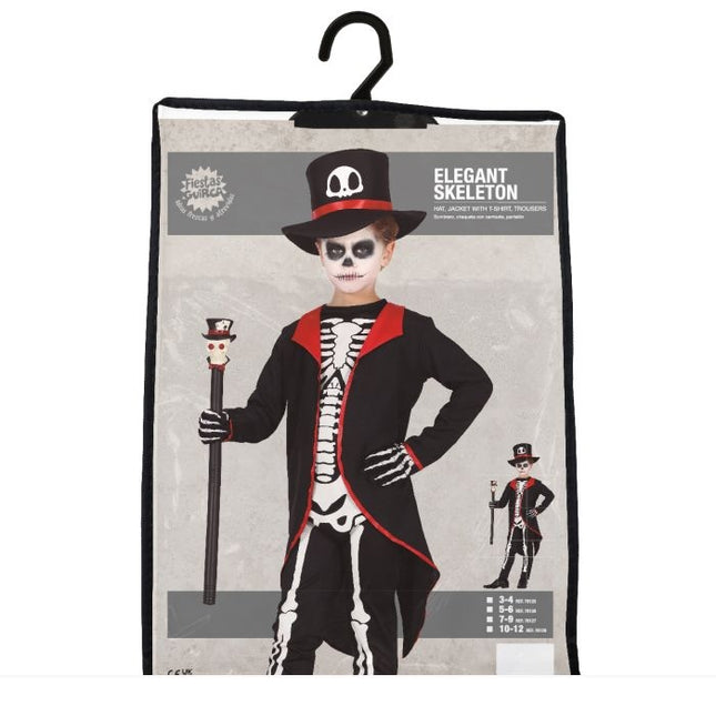 Elegante Skelet Halloween Kostuum Kind