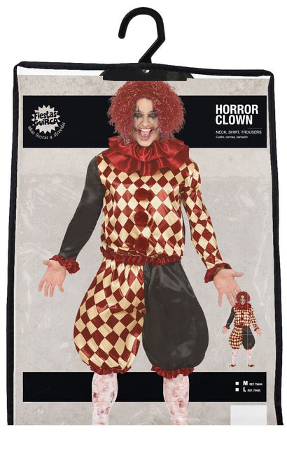 Horror Clown Halloween Kostuum Heren Rood