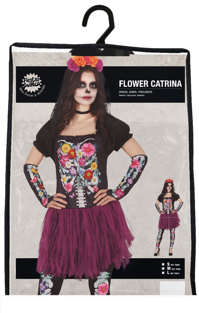 Skelet Halloween Kostuum Dames tutu bloemen