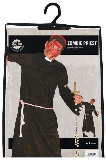 Zombie Halloween Kostuum Heren Priester L