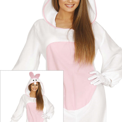 White Bunny Kostuum L