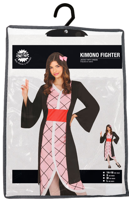 Vechter Kostuum Kimono Roze Meisje