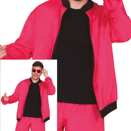 Pink Neon Tracksuit 2 delig Heren