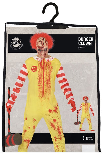 Zombie Clown Halloween Kostuum Heren L