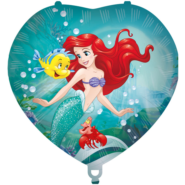 1 Ariel Curious Heart Foil Balloon 46Cm - Ariel Curious