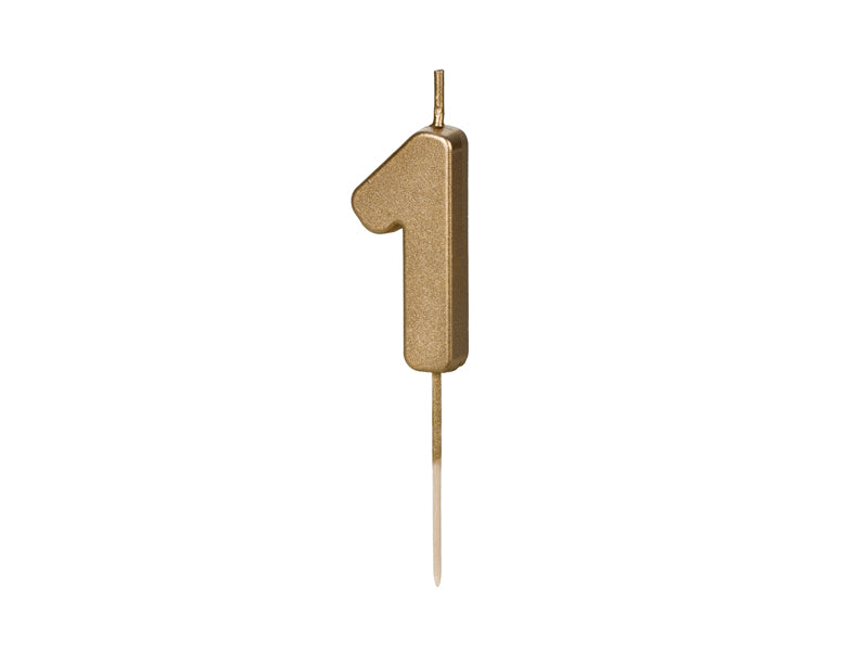 1 Jaar Kaars Goud 4,5cm