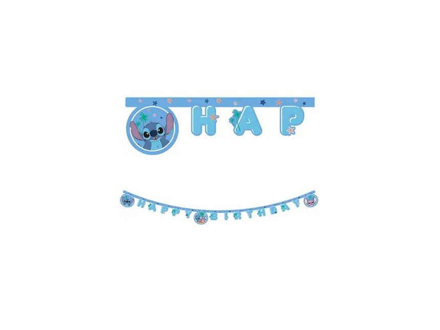 1 Fsc Paper Die-Cut Letter Happy Birthday Banner - Stitch & Angel