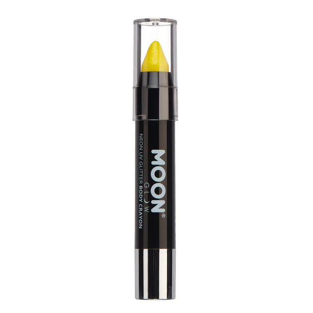 Moon Glow Neon UV Glitter Body Crayons Yellow 3.2g