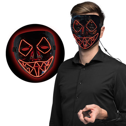 Halloween Led-Masker Killer Smile Rood