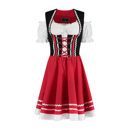 Oktoberfest Dirndl Jurk Oktoberfest Rood Wit Dames 2 Delig