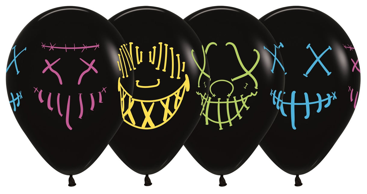 Ballonnen Masks Neon Ink Black 30cm 25st