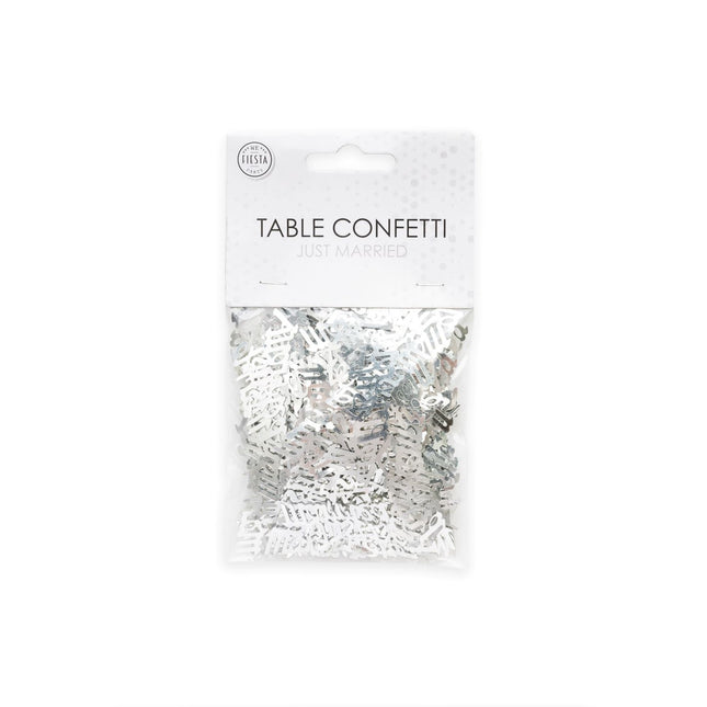 Tafelconfetti Just Married Zilver