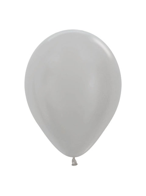 Ballonnen Pearl Silver 23cm 50st