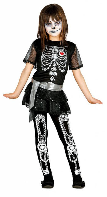 Halloween Kostuum Kind Jurkje Skelet Diamant