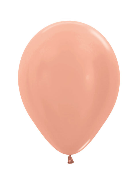 Ballonnen Metallic Rose Gold 25cm 100st