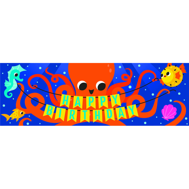 Happy Birthday Banner Octopus 1,52m