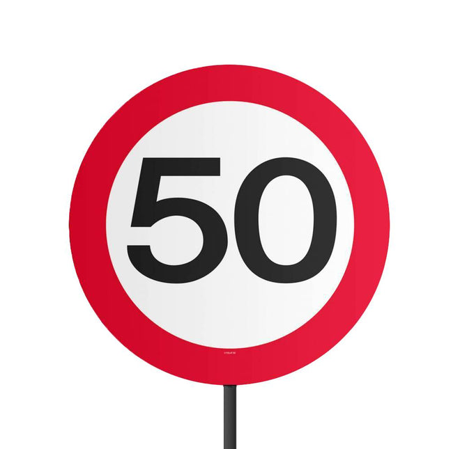 Tuinbord 50 Jaar Verkeersbord 52cm