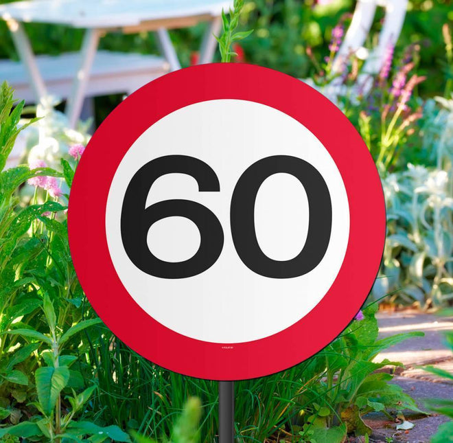 Tuinbord 60 Jaar Verkeersbord 52cm