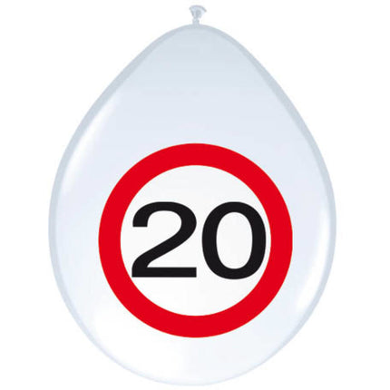 Ballonnen 20 Jaar Verkeersbord 30cm 8st